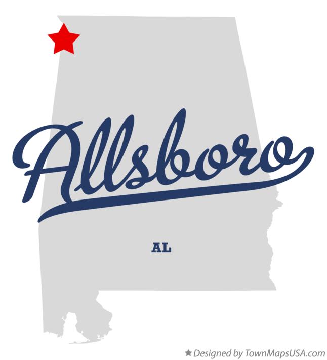 Map of Allsboro Alabama AL