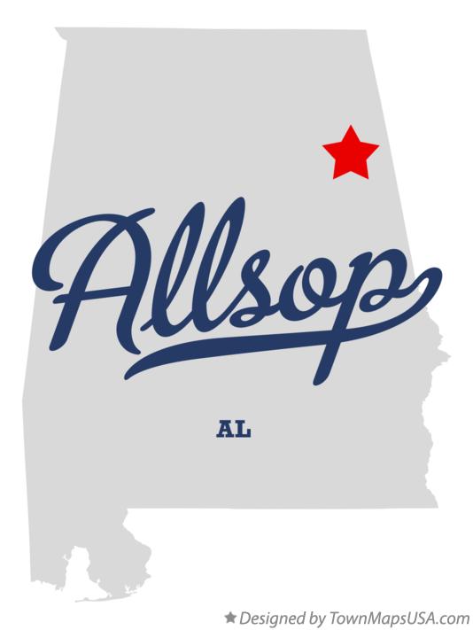 Map of Allsop Alabama AL