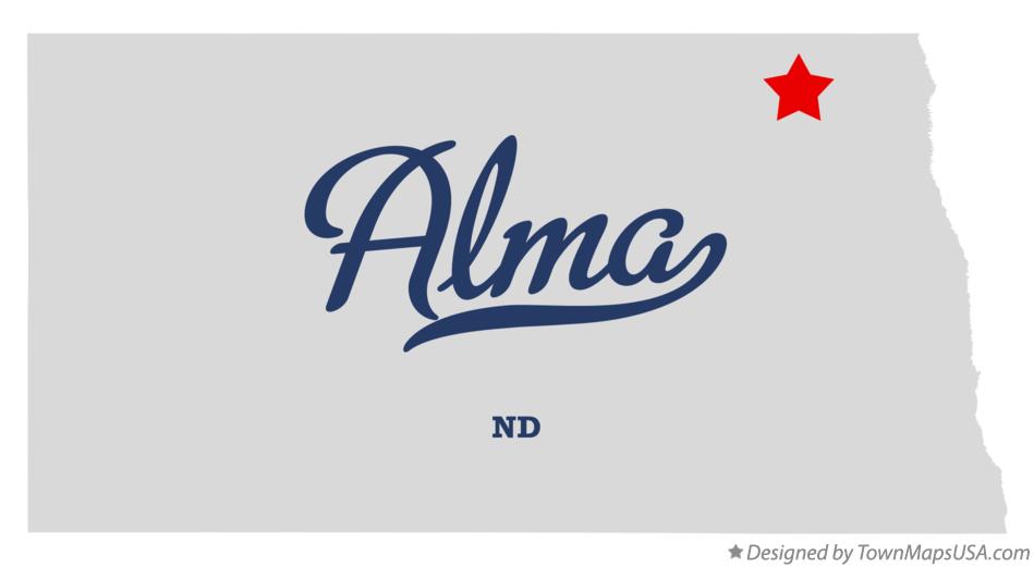 Map of Alma North Dakota ND