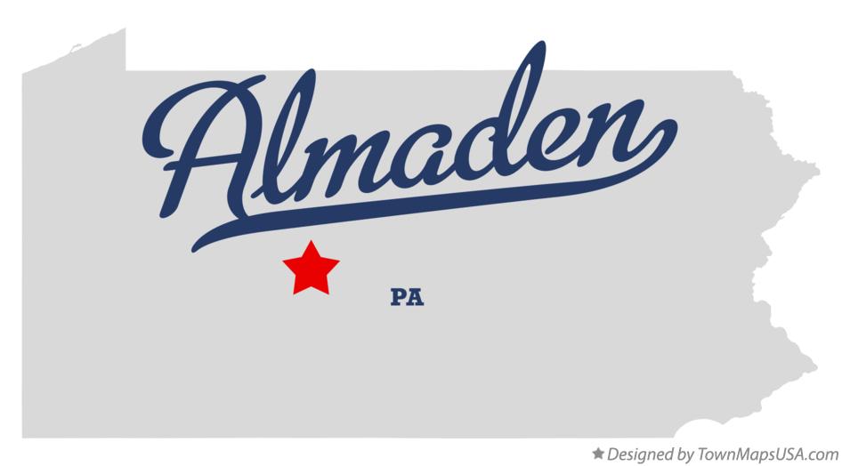 Map of Almaden Pennsylvania PA