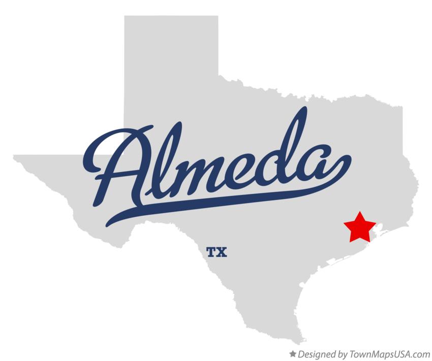 Map of Almeda Texas TX
