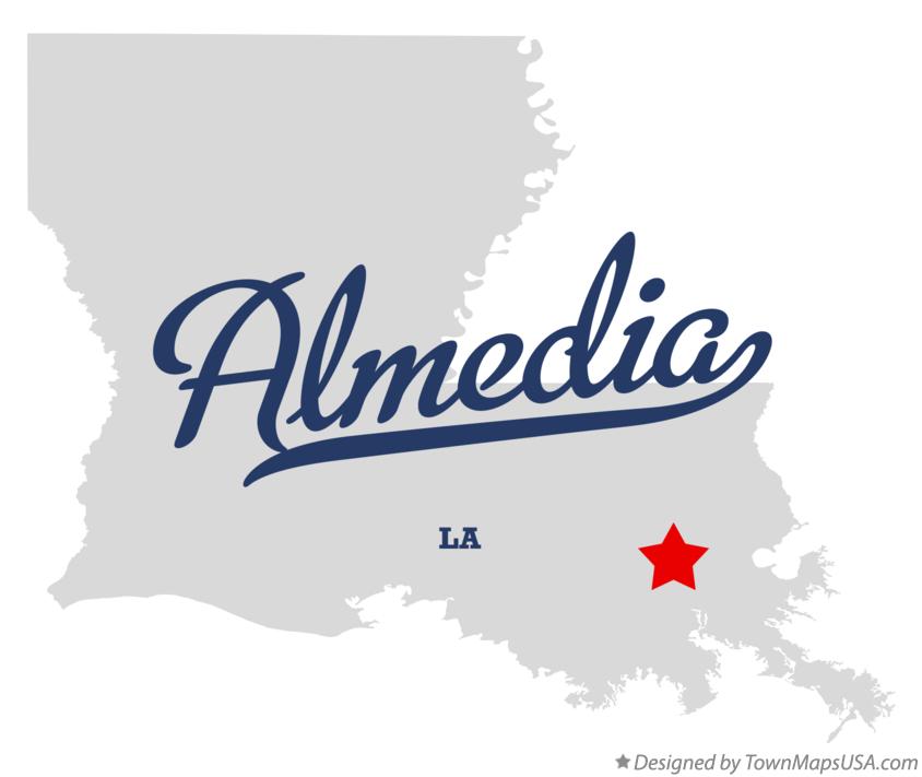 Map of Almedia Louisiana LA