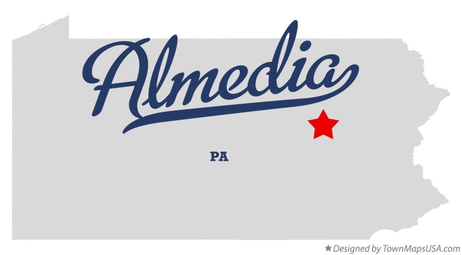 Map of Almedia Pennsylvania PA