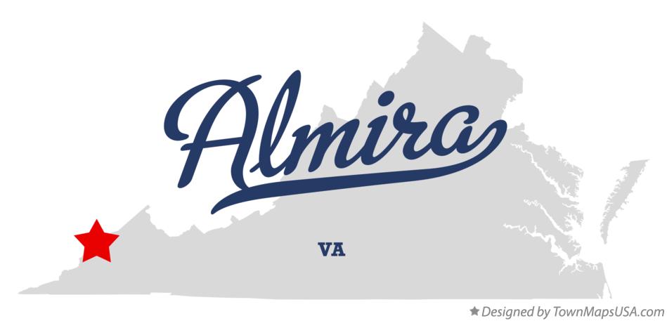 Map of Almira Virginia VA