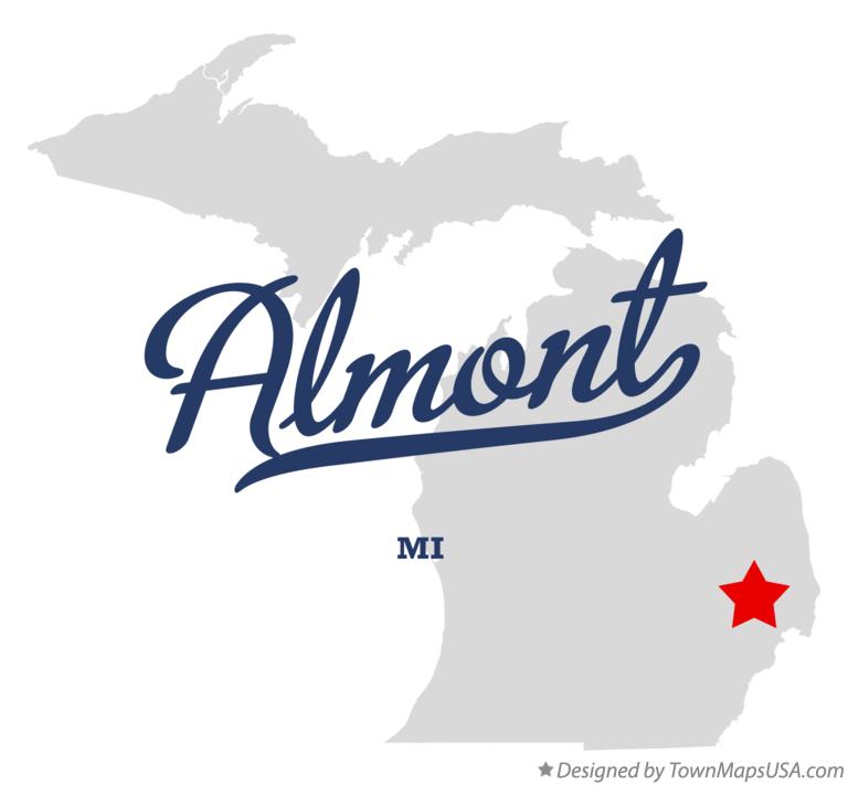 Map of Almont Michigan MI