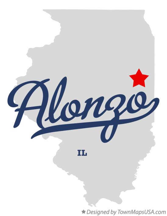 Map of Alonzo Illinois IL