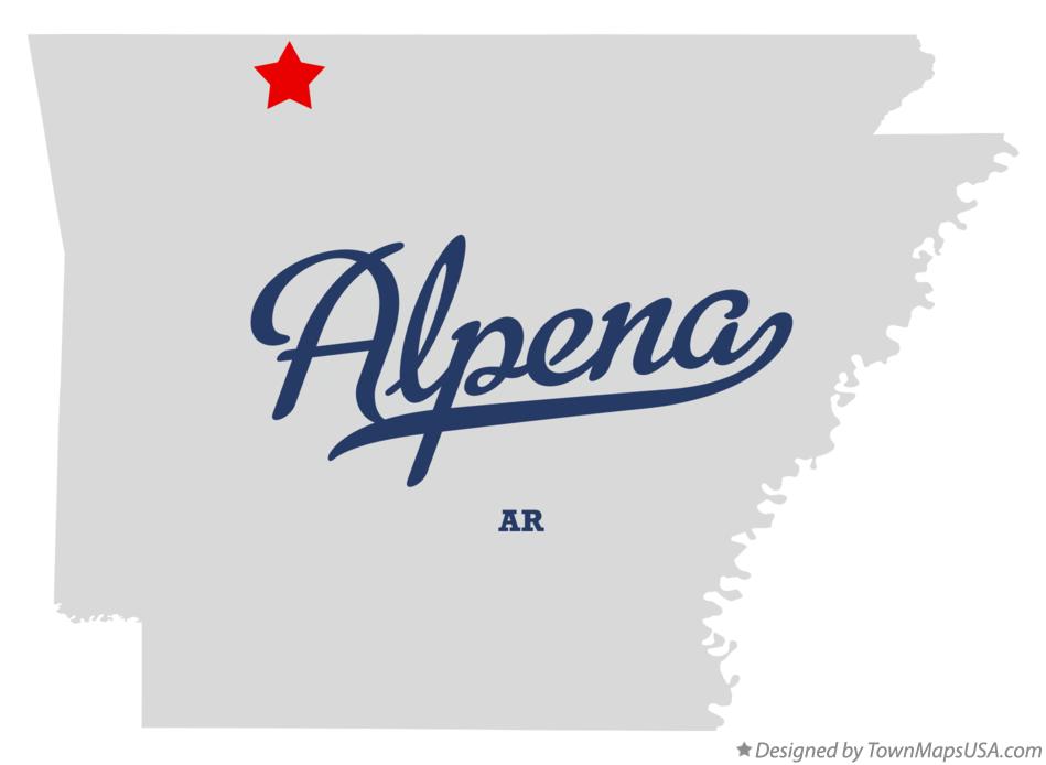 Map of Alpena Arkansas AR