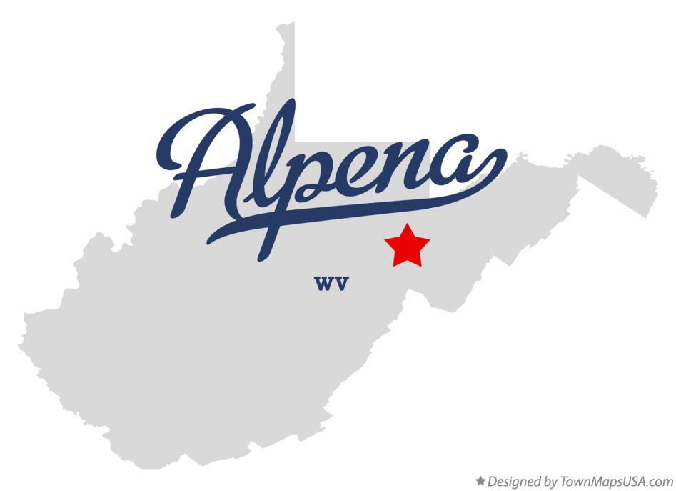 Map of Alpena West Virginia WV