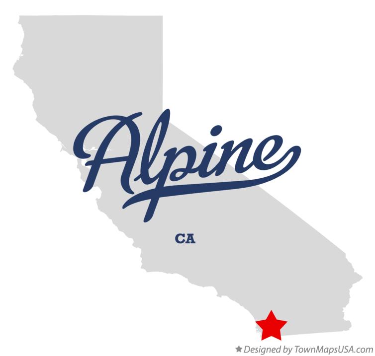 Map of Alpine California CA