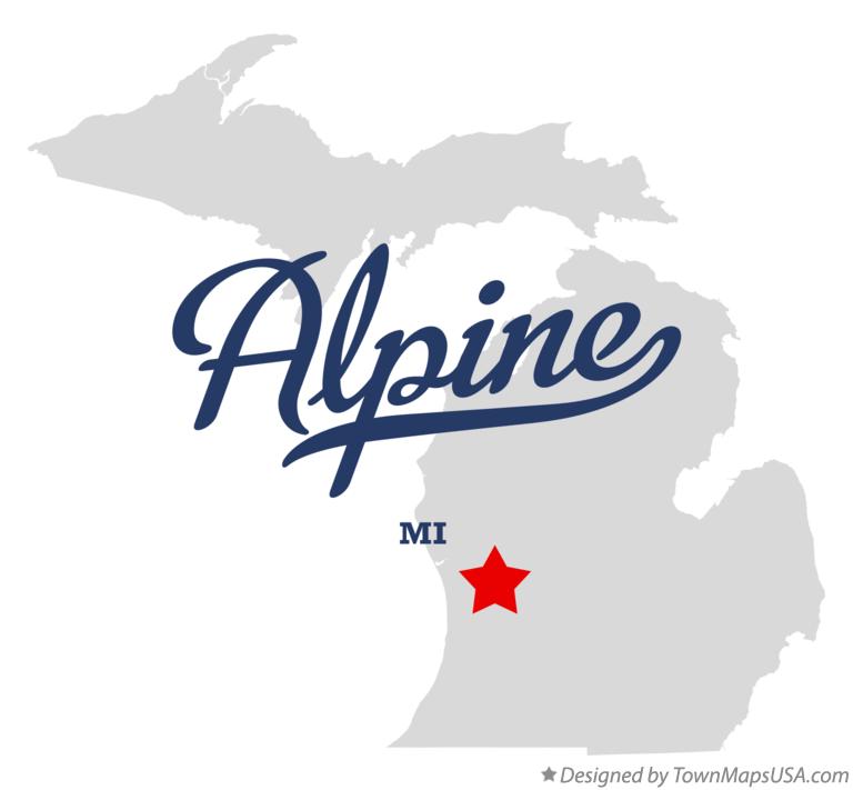 Map of Alpine Michigan MI
