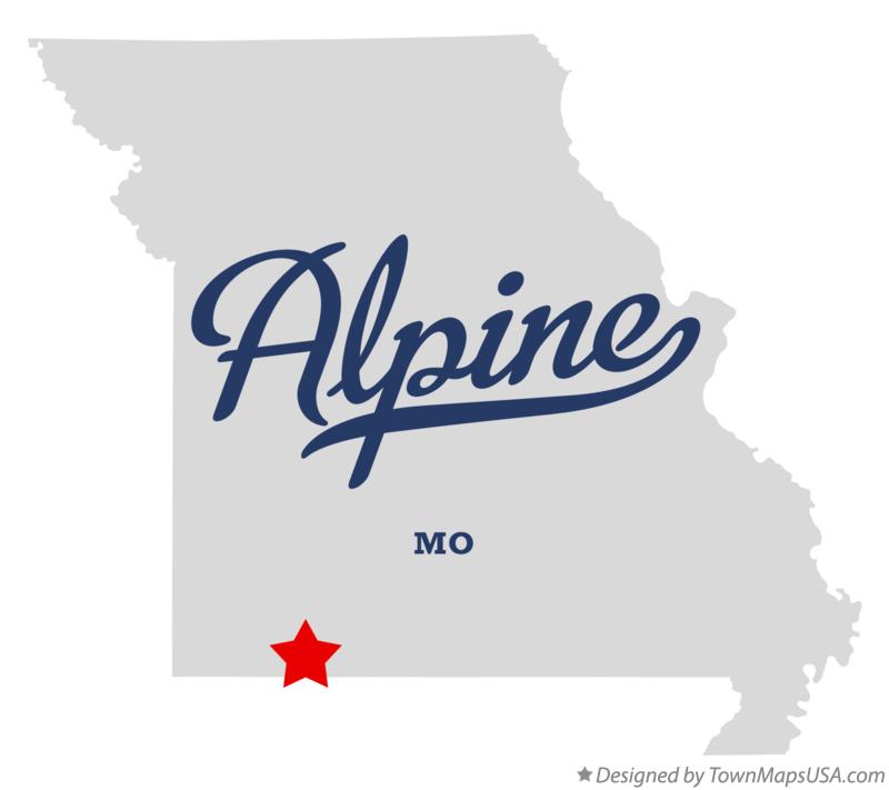 Map of Alpine Missouri MO
