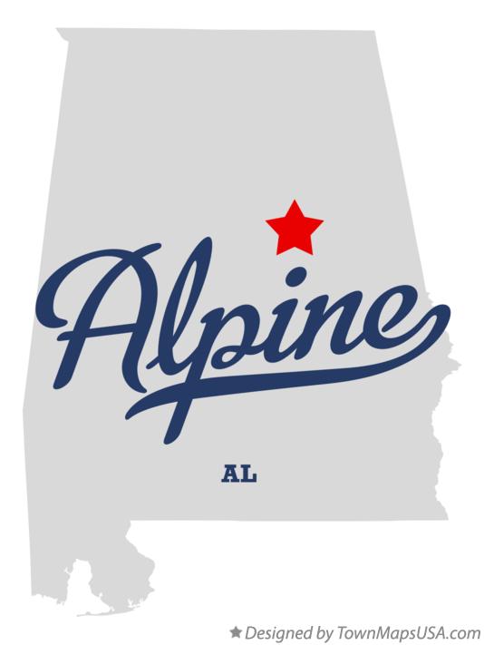 Map of Alpine Alabama AL