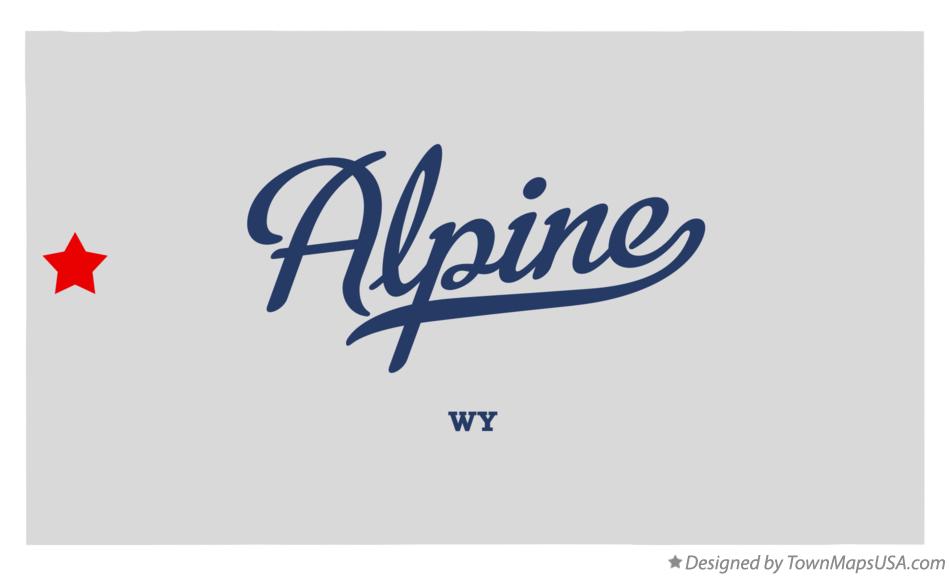 Map of Alpine Wyoming WY