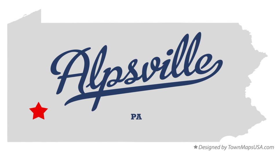 Map of Alpsville Pennsylvania PA