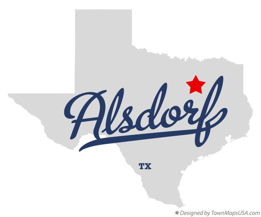 Map of Alsdorf Texas TX