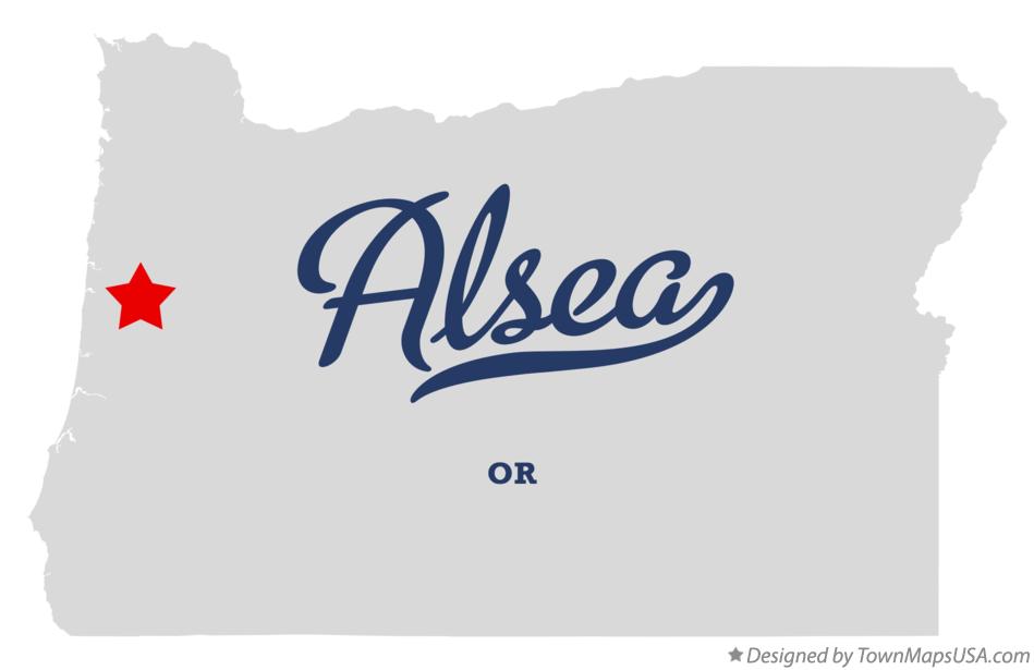 Map of Alsea Oregon OR