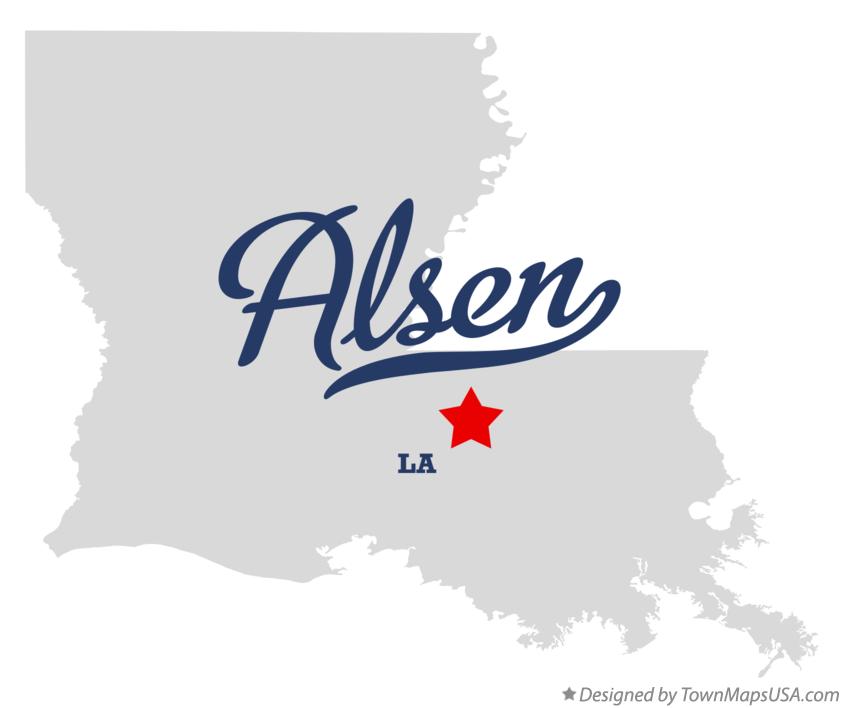 Map of Alsen Louisiana LA