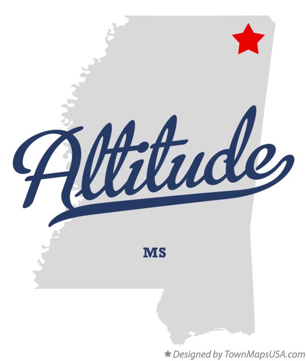 Map of Altitude Mississippi MS
