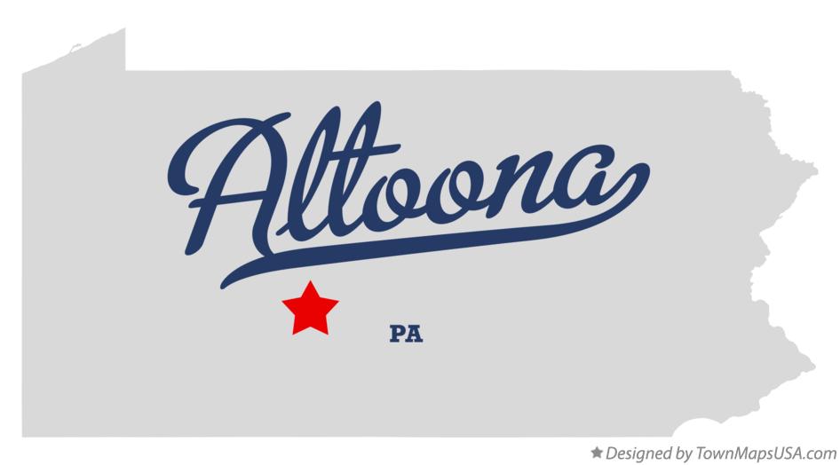 Map of Altoona Pennsylvania PA