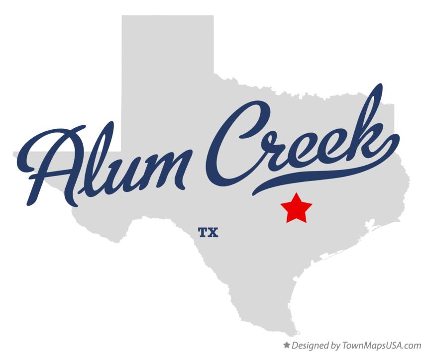 Map of Alum Creek Texas TX