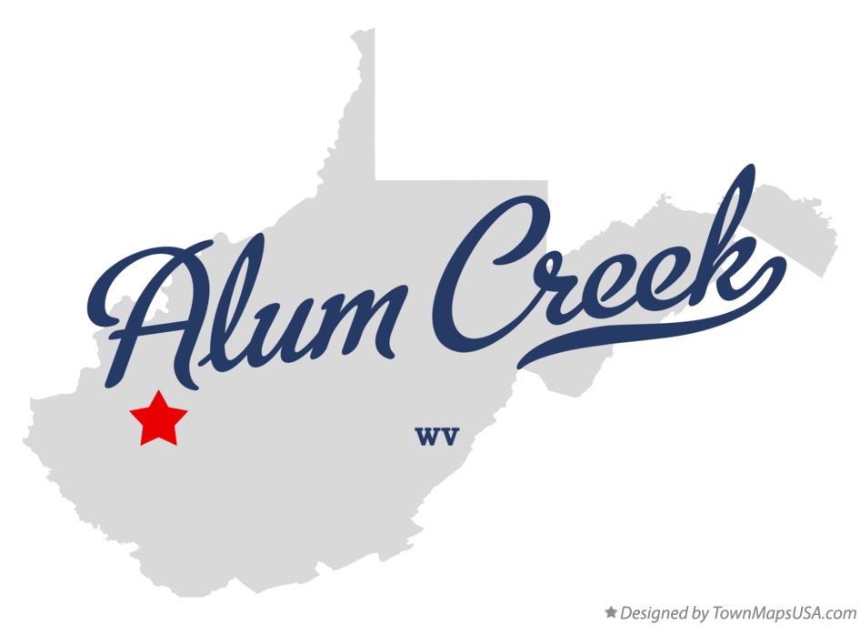 Map of Alum Creek West Virginia WV