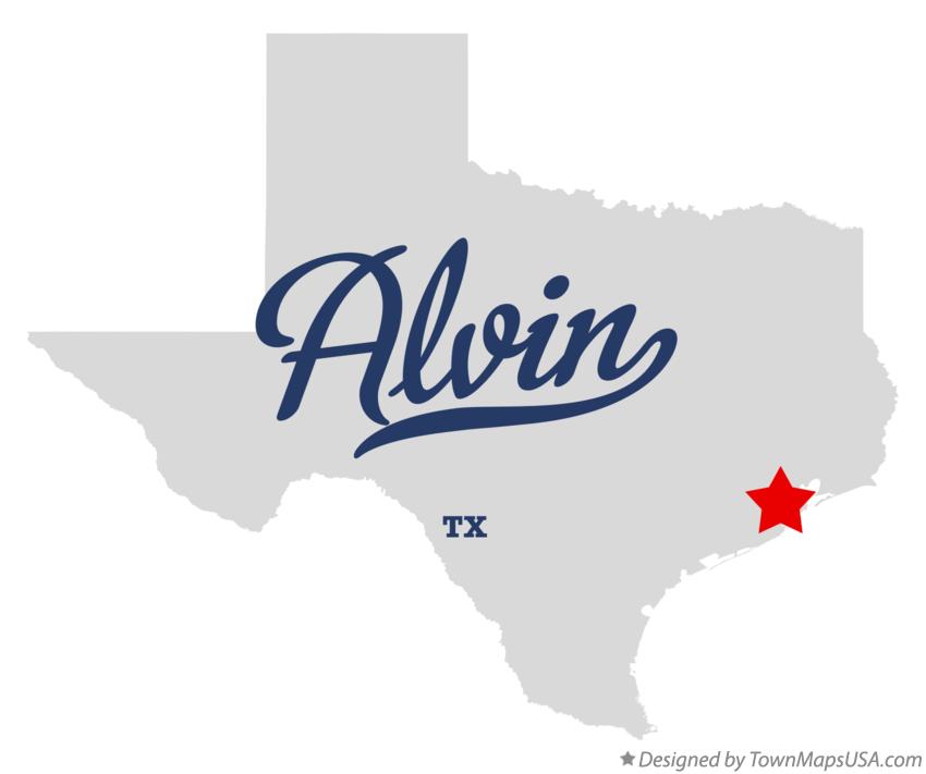 Map of Alvin Texas TX