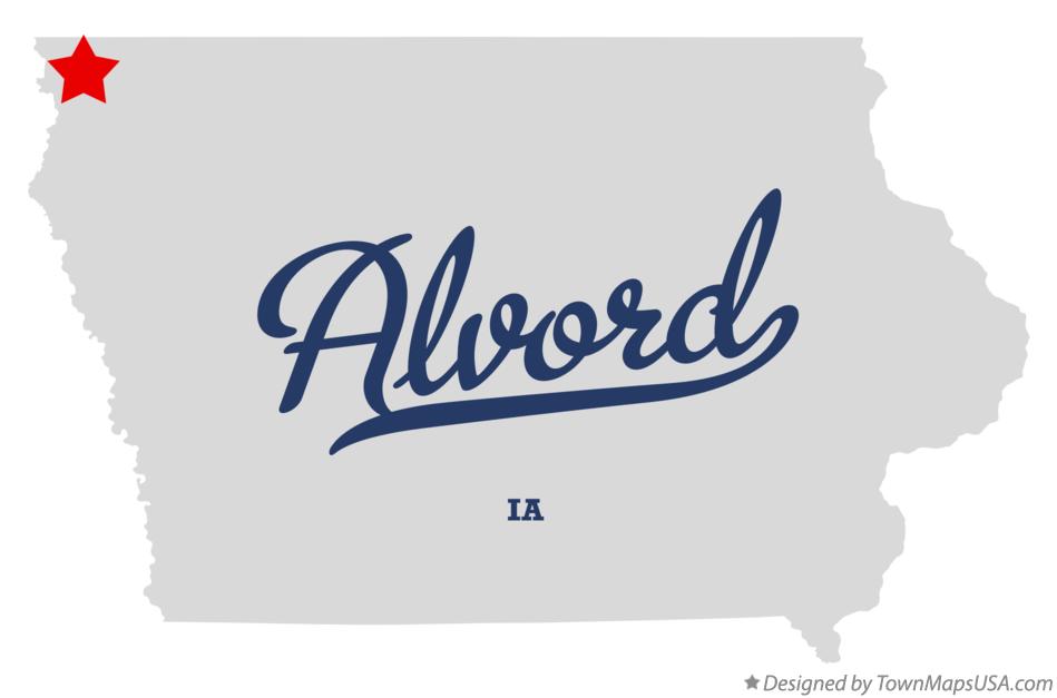 Map of Alvord Iowa IA