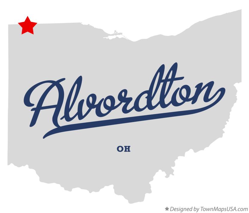 Map of Alvordton Ohio OH