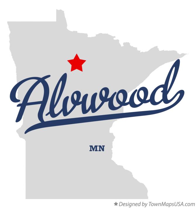 Map of Alvwood Minnesota MN