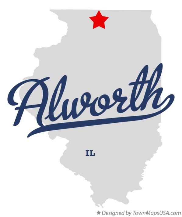 Map of Alworth Illinois IL