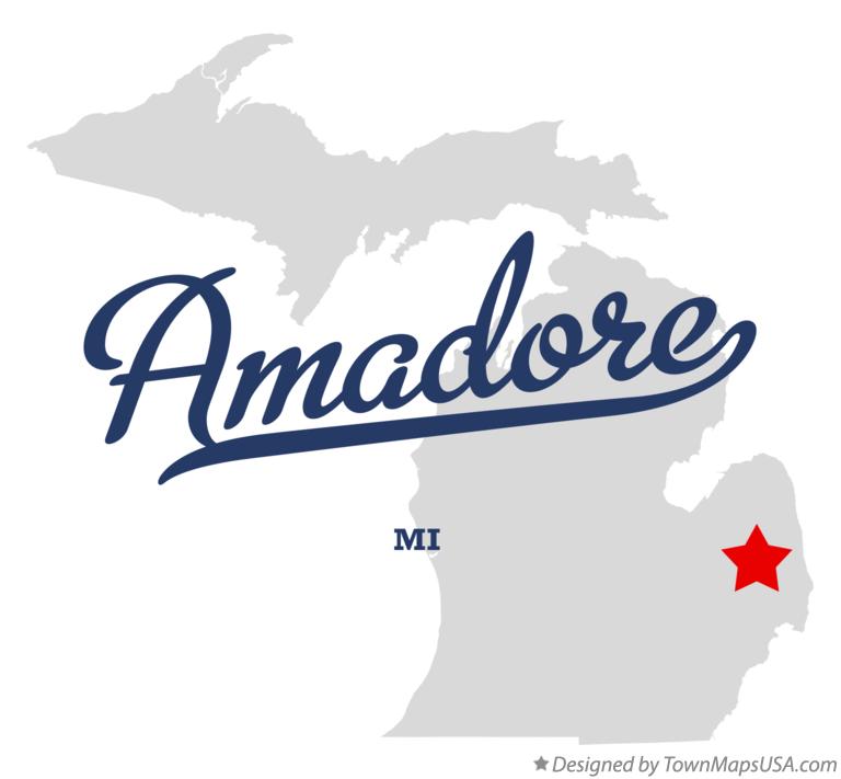 Map of Amadore Michigan MI