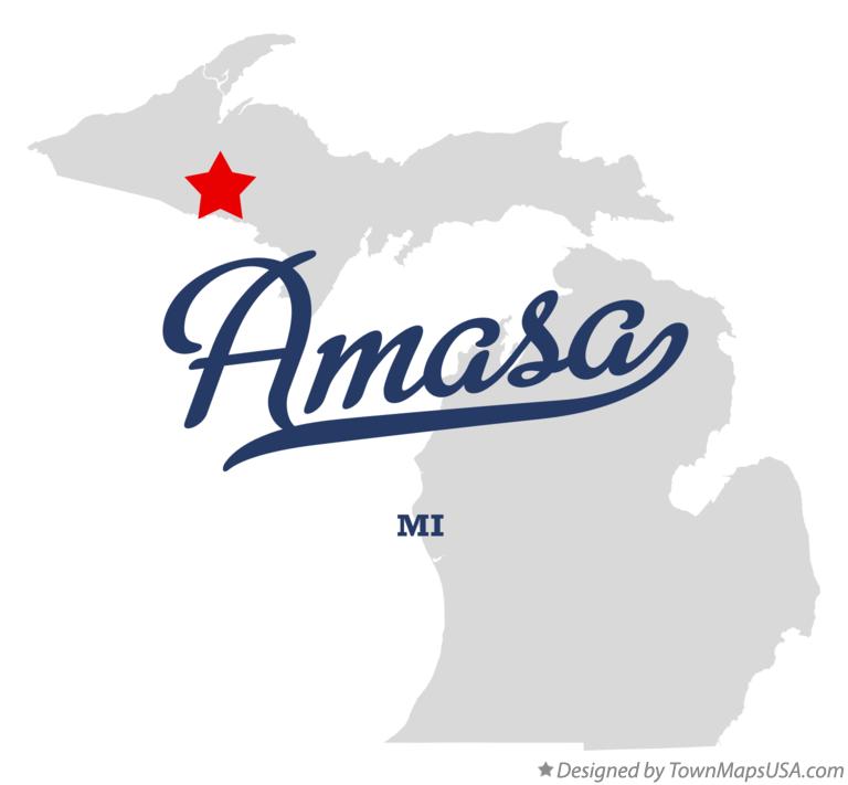 Map of Amasa Michigan MI