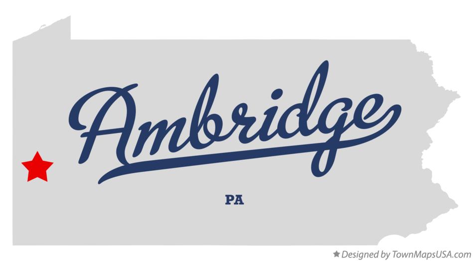 Map of Ambridge Pennsylvania PA