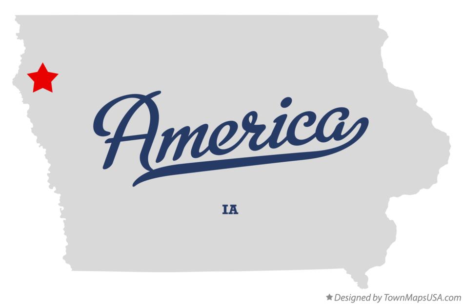 Map of America Iowa IA