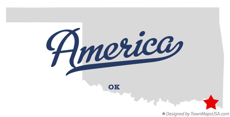 Map of America Oklahoma OK