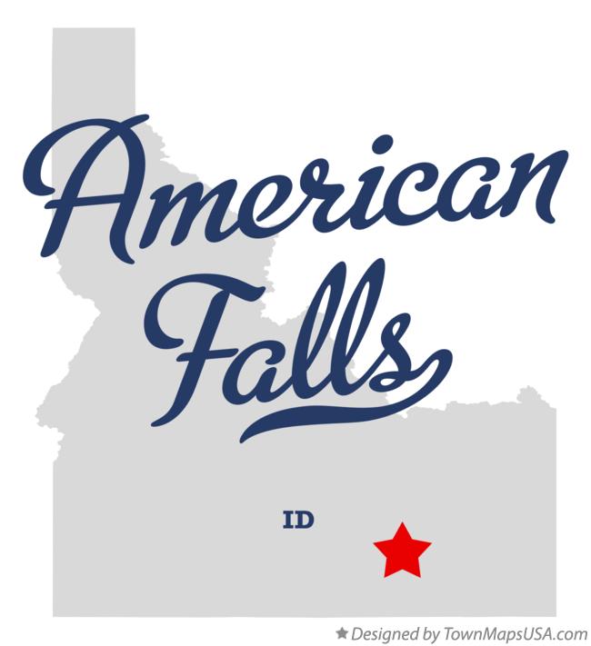 Map of American Falls Idaho ID