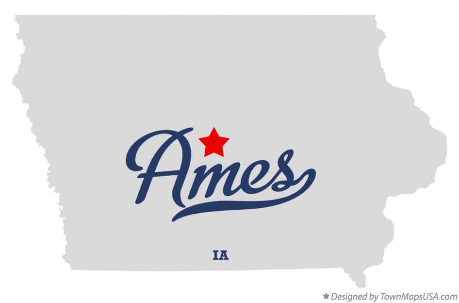 Map of Ames Iowa IA