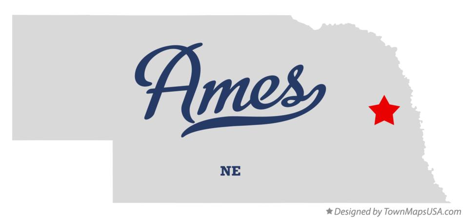 Map of Ames Nebraska NE