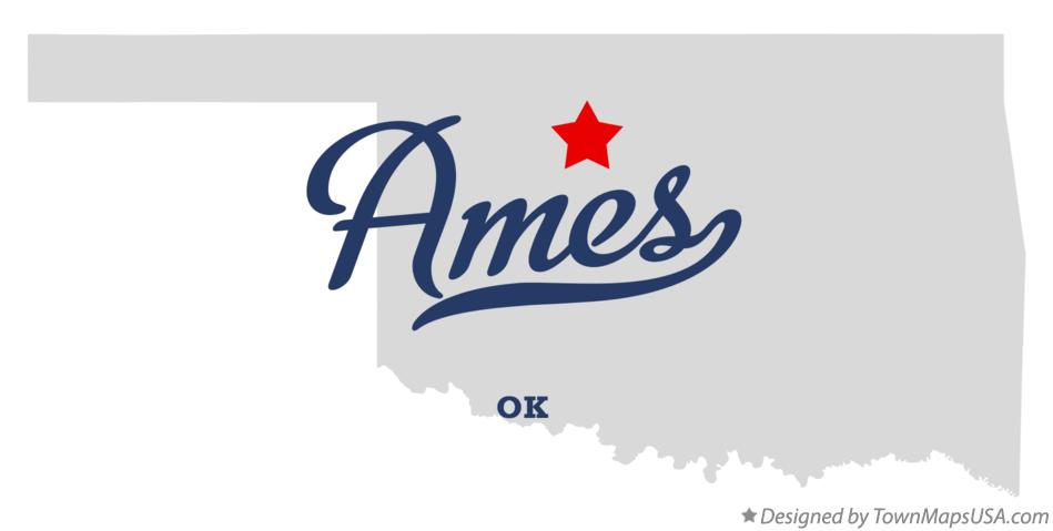 Map of Ames Oklahoma OK