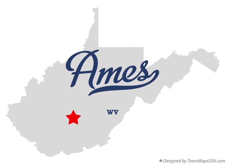Map of Ames West Virginia WV
