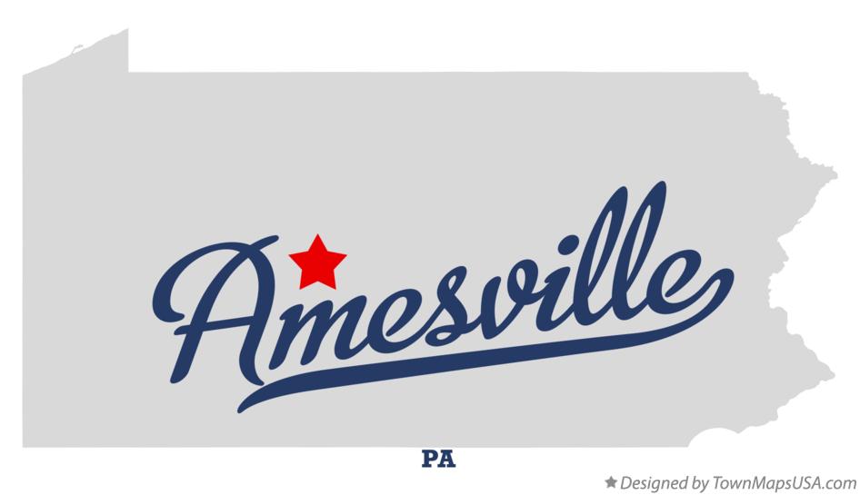 Map of Amesville Pennsylvania PA