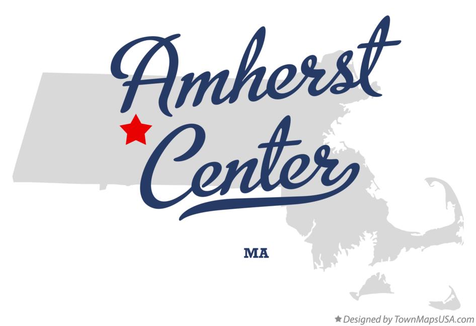 Map of Amherst Center Massachusetts MA