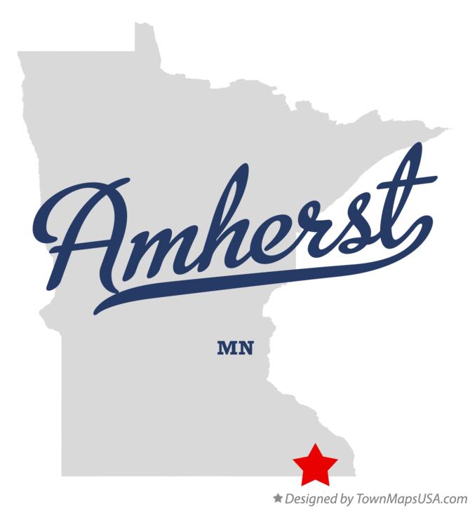 Map of Amherst Minnesota MN