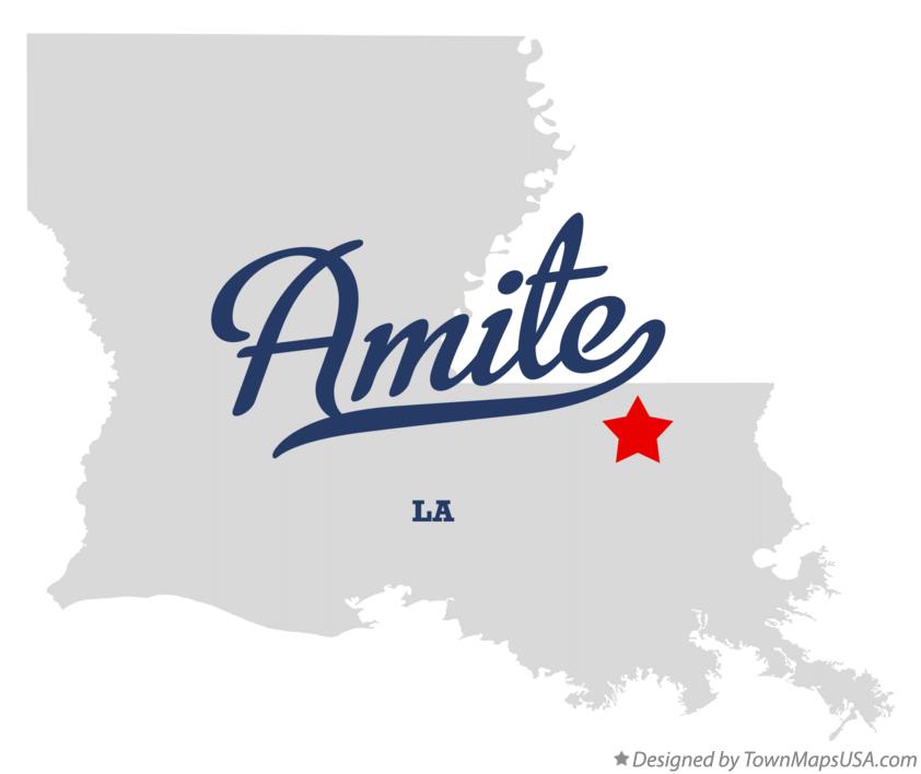 Map of Amite Louisiana LA