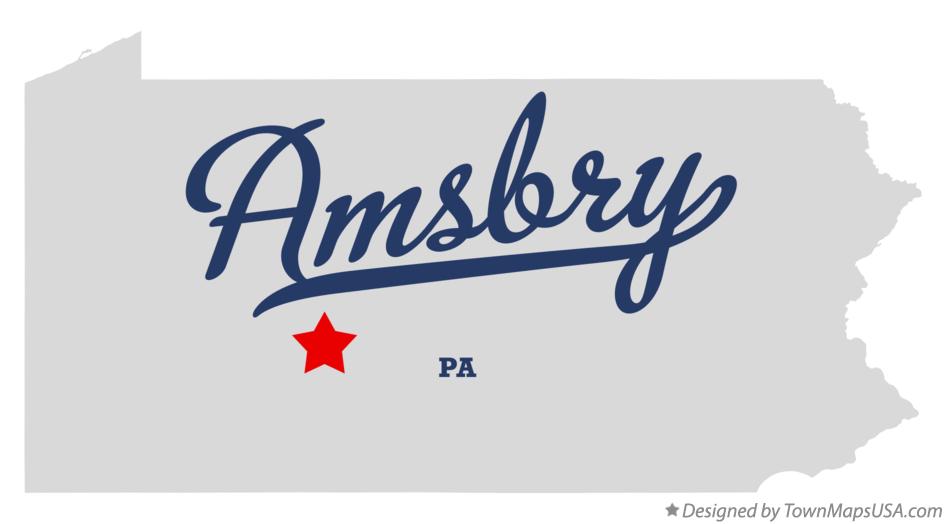 Map of Amsbry Pennsylvania PA