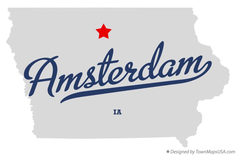 Map of Amsterdam Iowa IA