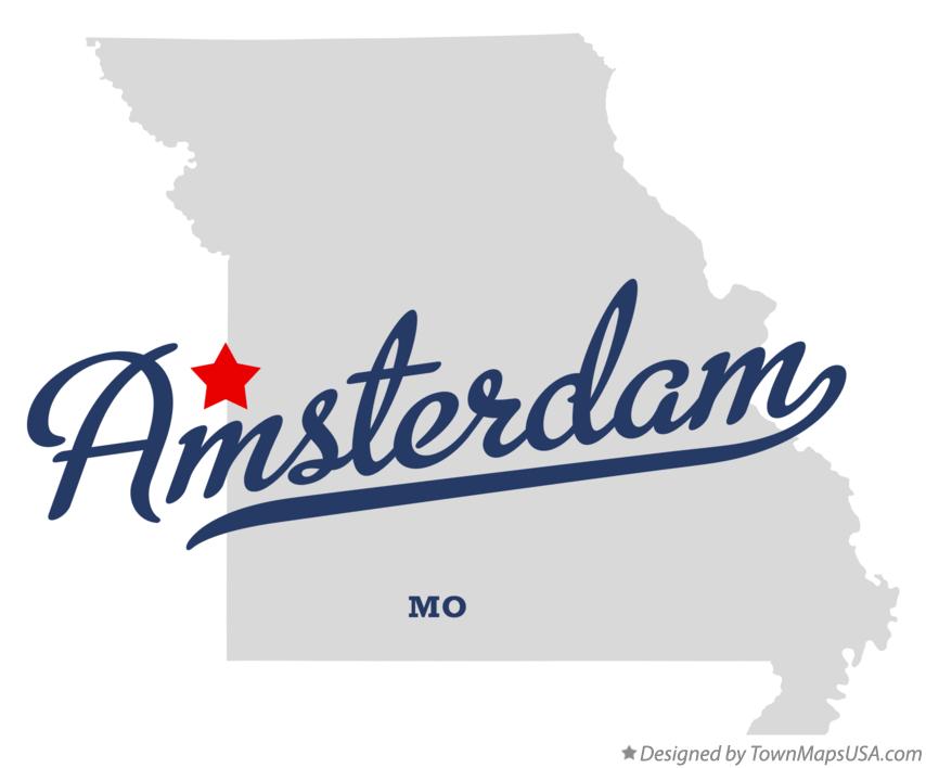 Map of Amsterdam Missouri MO