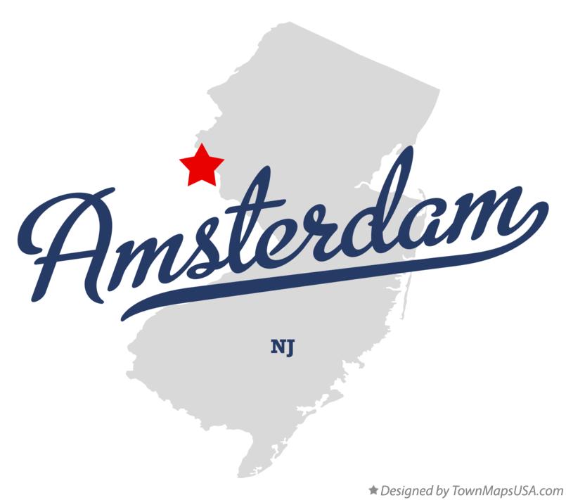 Map of Amsterdam New Jersey NJ
