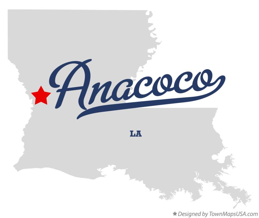 Map of Anacoco Louisiana LA