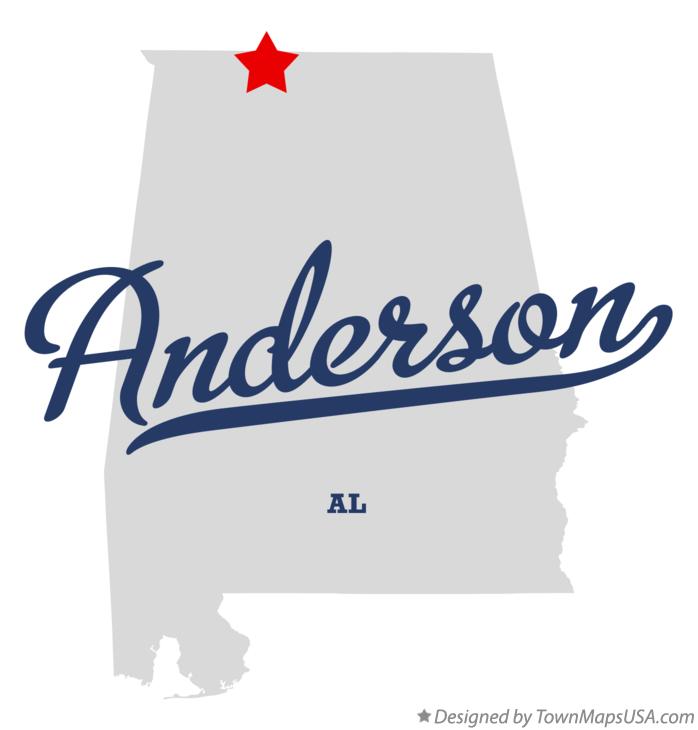 Map of Anderson Alabama AL